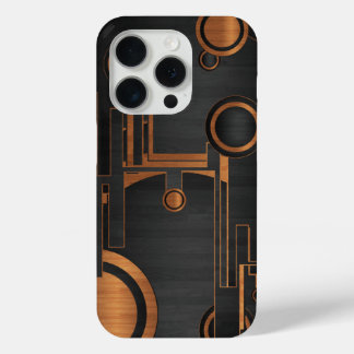 Coque Case-Mate iPhone métal noir avec cercles en bois
