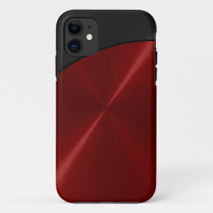 Coque iPhone 11 Métal noir rouge brillant