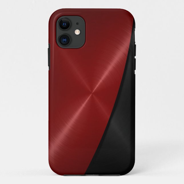 Coques Case-Mate iPhone Métal rouge et noir d'acier inoxydable (Dos)