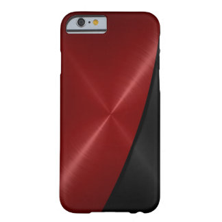 Coque Barely There iPhone 6 Métal rouge et noir d'acier inoxydable