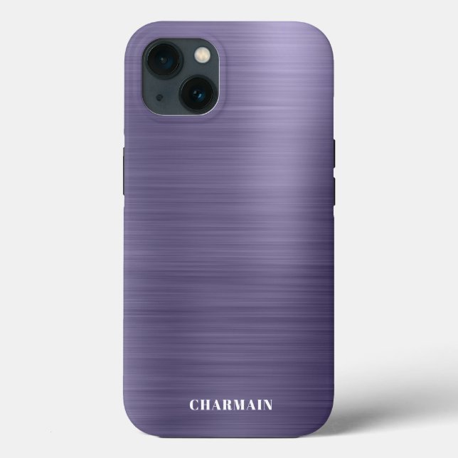 Coques Case-Mate iPhone Métal simple brosse minuit (Verso)