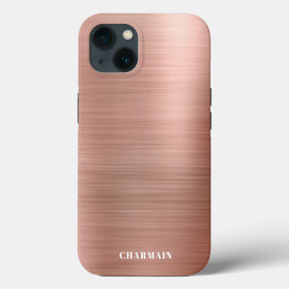 Case-Mate iPhone Case Métal simple brosse Rose or