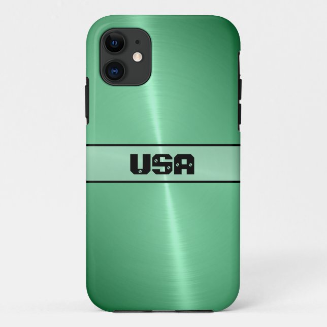 Coques Case-Mate iPhone Métal vert brillant en acier inoxydable (Dos)