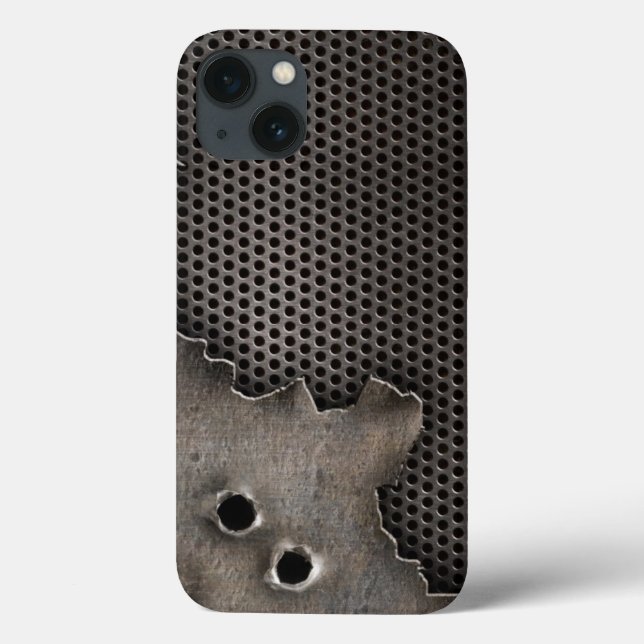 Coques Case-Mate iPhone Metal with bullet holes background (Verso)