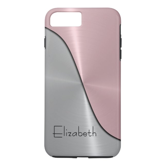 Coques Case-Mate iPhone Métallique en acier argenté et rose (Dos)