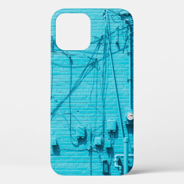 COQUES Case-Mate iPhone MÈTRE ÉLECTRIQUE SUR MUR EN BRIQUE BLEUE (Verso)