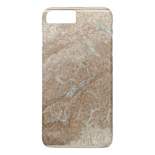 Coque iPhone 8 Plus/7 Plus Meurent Schweiz, carte d'atlas de la Suisse