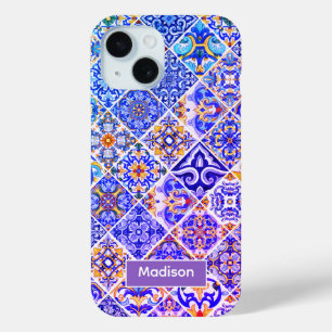 Coque Case-Mate iPhone Mexicaine Sicilienne Méditerranée pourpre carreaux