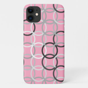 Etui iPhone Case-Mate Mi-siècle Cercles modernes, corail rose et gris