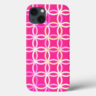 Case-Mate iPhone Case Mi-siècle Cercles modernes, rose fuchsia et crème
