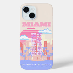 Coque Case-Mate iPhone Miami Beach, Miami Travel Art, Preppy Room, Pastel