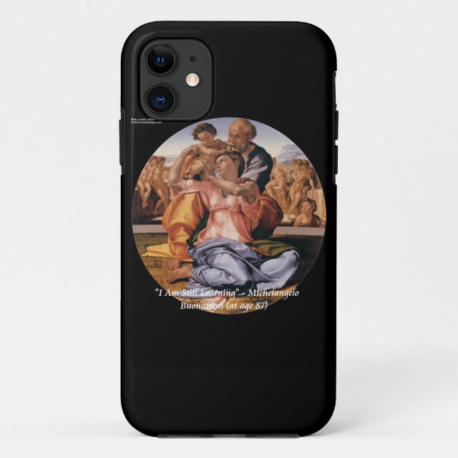 Coques Case-Mate iPhone Michelangelo Art & Célèbre Citation "Apprendre" (Dos)