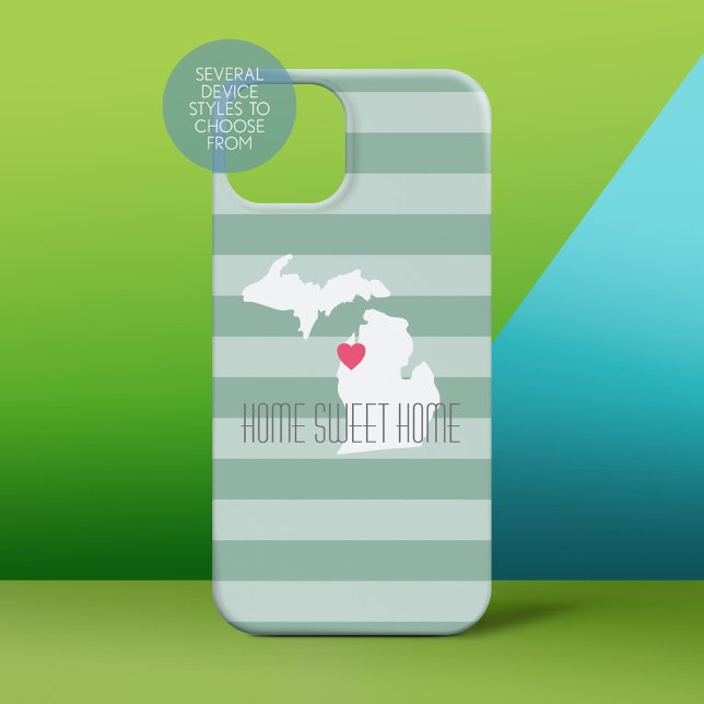 Coques Case-Mate iPhone Michigan Map Accueil Amour de l'état avec coeur pe (Personalized Phone Case)