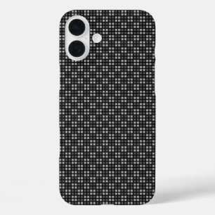 Coque Pour iPhone 16 Plus Micro À damiers noir Coque-Mate à peine là Apple