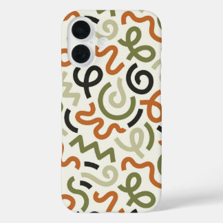 Coque Pour iPhone 16 Mid-Century Modern Wavy Abstract Phone Case