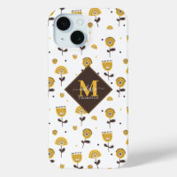 Mid Century Moderne Jaune Floral Nom Personnalisé