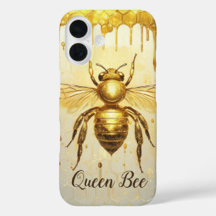Coque Pour iPhone 16 Miel d'or personnalisé Bee Beehive Honeybee