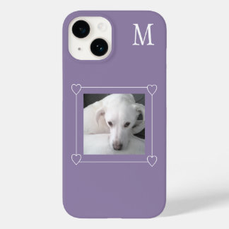 Coque Case-Mate iPhone Mignet Un Chien Photo Simple Initial Violet
