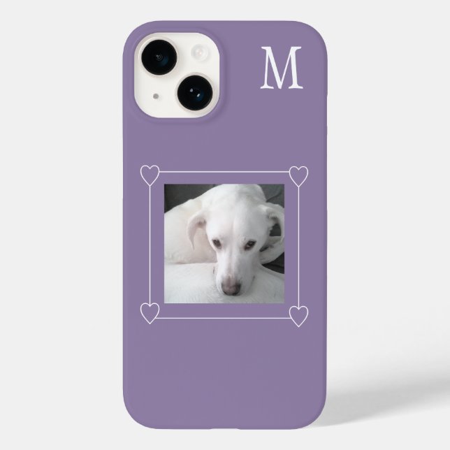 Coques Case-Mate iPhone Mignet Un Chien Photo Simple Initial Violet (Verso)