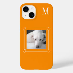 Coque Case-Mate iPhone Mignet Un Photo Chien Une Seule Initiale Orange