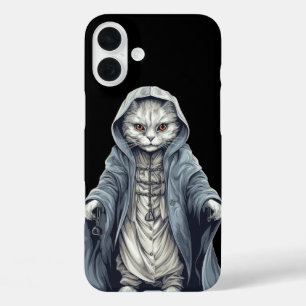 COQUE POUR iPhone 16 PLUS MIGNON ADORABLE FANTÔME CHAT HALLOWEEN
