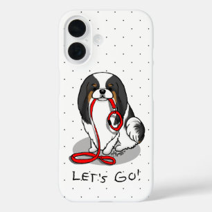 Coque Pour iPhone 16 Mignon Allons-y ! Chien Japonais (tri-couleur 1)