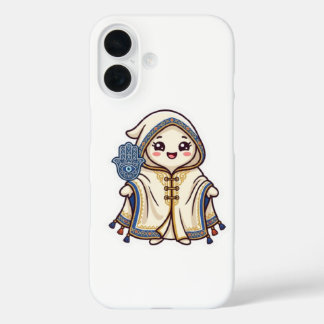 Coque Pour iPhone 16 Mignon Barnous Marocain Kawaii et Main de Khamsa