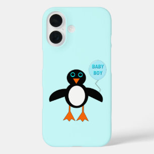 Coque Pour iPhone 16 Mignon bébé manchot bleu garçon