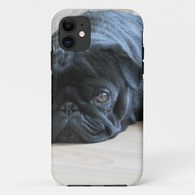 Coques Case-Mate iPhone Mignon Bouledogue Noir Endormi (Dos)