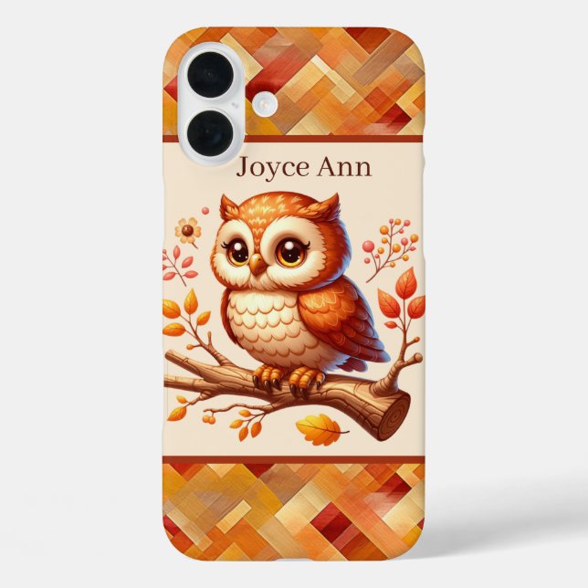 Coques Case-Mate iPhone Mignon hibou saisonnier ajouter un nom  (Verso)