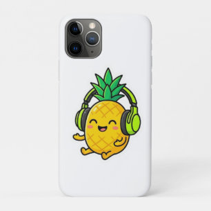 Case-Mate iPhone Case Mignon Kawaii Ananas Portant des Écouteurs Été