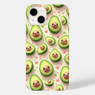 Coque Case-Mate iPhone Mignon motif Avocat Kawaii et Cœurs Roses Sucré