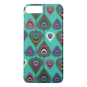 Coque iPhone 8 Plus/7 Plus mignon motif en plumes de paon