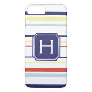Coque Case-Mate Pour iPhone Mignon motif rayures prépa nautique monogramme