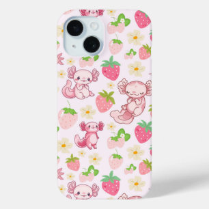 Coque Case-Mate iPhone Mignon motif sans couture d'axolotl Kawaii et de f