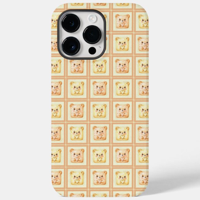 Coques Case-Mate iPhone Mignon ours en peluche en patchwork miel (Verso)