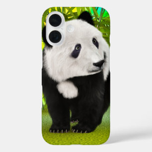 Coque Pour iPhone 16 Mignon Ours Panda Kawaii Amoureux des Animaux Cade