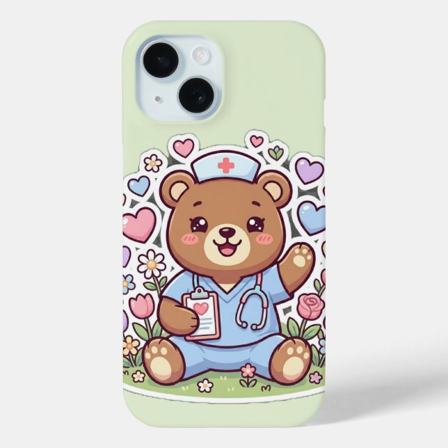 Coques Case-Mate iPhone Mignon Ourson Infirmière Kawaii Soins de santé iPh (Verso)