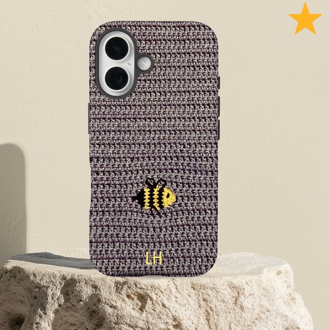 Coques Case-Mate iPhone Mignonne abeille au crochet confortable personnali (Créateur téléchargé)