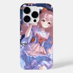 Coque Case-Mate iPhone Mignonne Anime Girl Sous Un Arbre En Fleur De Ceri