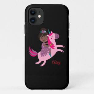 Case-Mate iPhone Case Mignonne Black Haired Girl équitation sur une lico