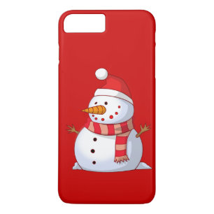 Coque iPhone 8 Plus/7 Plus Mignonne bonhomme de neige de Noël