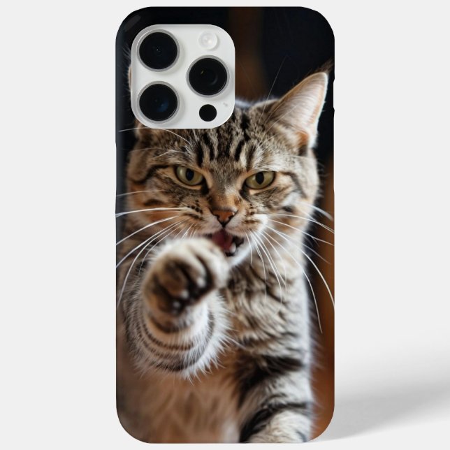Coques Case-Mate iPhone Mignonne chatte lance un punch (Verso)