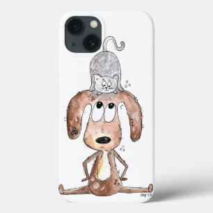 Case-Mate iPhone Case Mignonne chien Whimsical avec chat sur sa tête