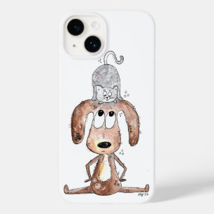 Coque Case-Mate iPhone Mignonne chien Whimsical avec chat sur sa tête