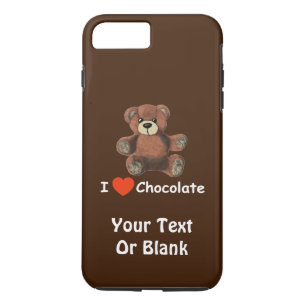 Coque iPhone 8 Plus/7 Plus Mignonne I Coeur (Amour) Chocolat Teddy Ours