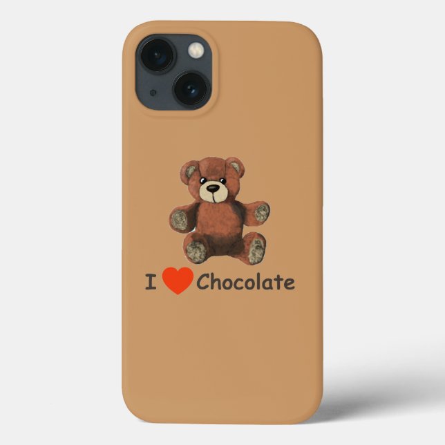 Coques Case-Mate iPhone Mignonne I Coeur (Amour) Chocolat Teddy Ours (Verso)