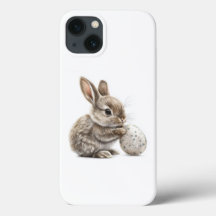 Mignonne lapin avec boite de téléphone Oeuf de Pâq
