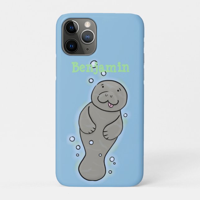 Coques Case-Mate iPhone Mignonne manatée bébé avec bulles illustration (Dos)