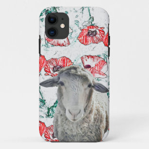 Case-Mate iPhone Case Mignonne Mérino Mouton Animal Red Poppy Fleurs
